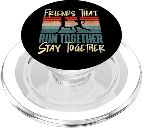 Laufläufer Halbmarathon Buddies Besties Retro Vintage PopSockets PopGrip für MagSafe von Funny Running Jogging Jogger HS0