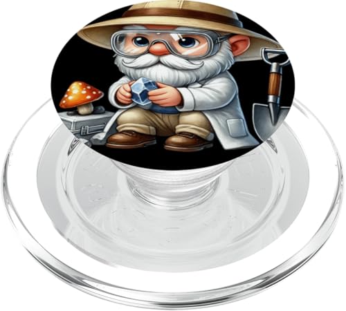 Archaeology Gnome Graphic For Archaeology Nerds Geologist PopSockets PopGrip für MagSafe von Funny Scientist Gnome Stuff And Science Nerd Gifts