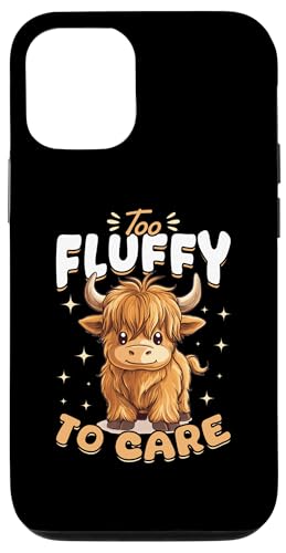 Hülle für iPhone 12/12 Pro Schottische Hochlandkuh zu flauschig zur Pflege von Funny Scottish Highland Cow Graphics Co.