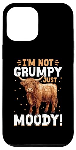 Hülle für iPhone 12 Pro Max Schottische Highland Cow I´m not grumpy, just moody! von Funny Scottish Highland Cow Graphics Co.