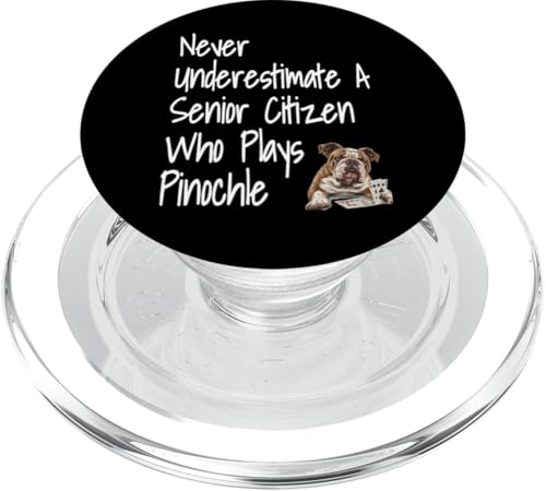 Unterschätze niemals einen Senioren, der Pinochle-Karte spielt PopSockets PopGrip für MagSafe von Funny Senior Citizen Gifts