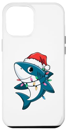 Hülle für iPhone 12 Pro Max Weihnachtsmann Hai Weihnachtsbeleuchtung Sharkmas Tree Funny Christmas von Funny Shark Lover Christmas Costume Gifts