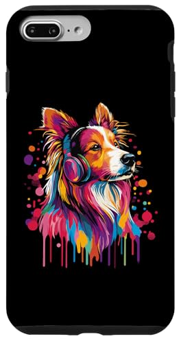 Hülle für iPhone 7 Plus/8 Plus Shetland Sheepdog Art Kopfhörer Funny Shetland Sheepdog von Funny Shetland Sheepdog Lovers Designs