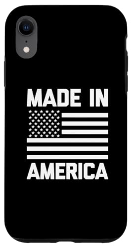 Hülle für iPhone XR Made in America T-Shirt Lustig Spruch Coole Amerikanische Flagge USA von Funny Shirt With Saying & Funny T-Shirts