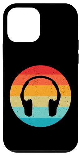 Hülle für iPhone 12 mini Kopfhörer Silhouette Retro Vintage Sunset 80er Jahre Distressed von Funny Silhouettes in Retro Sunset Designs