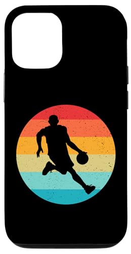 Hülle für iPhone 13 Basketballspieler-Silhouette, Retro, Vintage, Sonnenuntergang, Used-Look von Funny Silhouettes in Retro Sunset Designs