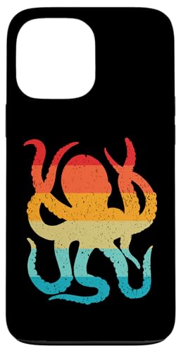 Hülle für iPhone 13 Pro Max Octopus Silhouette Retro Vintage Style 70er 80er Jahre Used-Look von Funny Silhouettes in Retro Vintage Designs