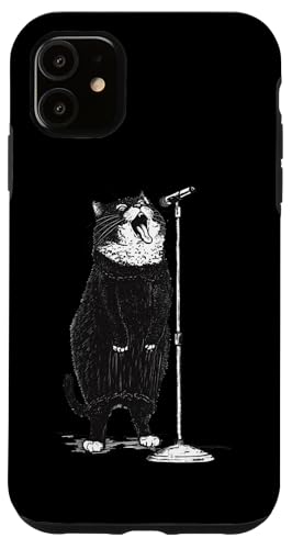 Lustige Katze singt ins Mikrofon Hülle für iPhone 11 von Funny Singing Cat Enthusiast Club