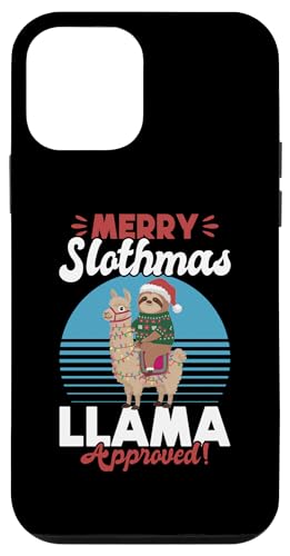 Hülle für iPhone 12 mini Faultier Lama Weihnachten Frohe Faultier-Mas, Lama-zugelassen! von Funny Sloth X-mas Graphics Co.