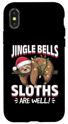 Hülle für iPhone X/XS Faultier Weihnachten Tier Jingle Bells, Faultiere auch! von Funny Sloth X-mas Graphics Co.