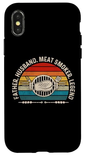 Hülle für iPhone X/XS Father Husband Meat Smoker Legend - Vintage Grillen Dad von Funny Smoke Meat Sayings for BBQ Chefs