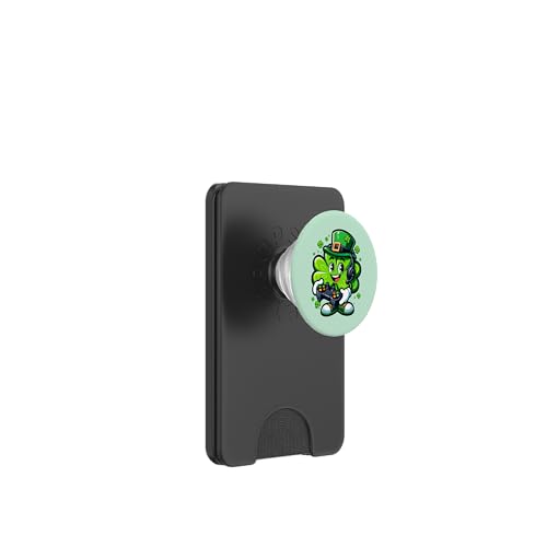 St. Patrick's Day Lucky Shamrock Gamer Video Irish Boys Kids PopSockets PopWallet für MagSafe von Funny St Patrick's Day Shamrock Gaming Irish tees