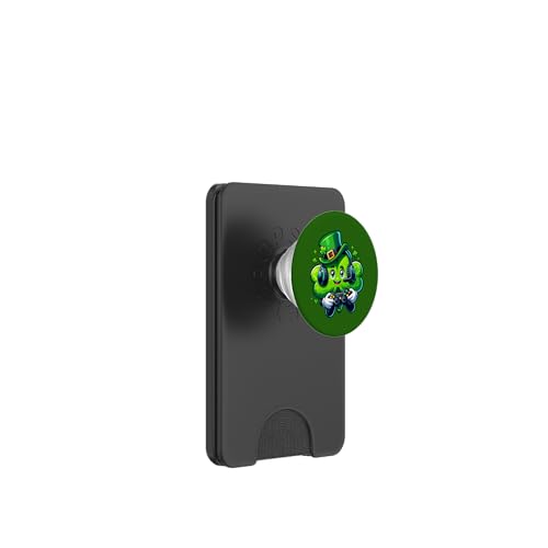 St. Patrick's Day Lucky Shamrock Gamer Video Irish Boys Kids PopSockets PopWallet für MagSafe von Funny St Patrick's Day Shamrock Gaming Irish tees