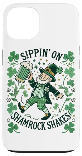 Sippin' On Shamrock Shakes St. Patrick's Day Vintage Hülle für iPhone 13 von Funny St. Patrick's day streetwear party design