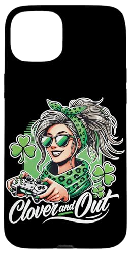 St. Patrick's Day Clover And Out Gaming Freude Hülle für iPhone 15 Plus von Funny St. Patrick's day streetwear party design