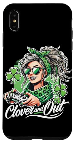 St. Patrick's Day Clover And Out Gaming Freude Hülle für iPhone XS Max von Funny St. Patrick's day streetwear party design