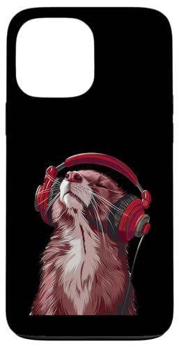 Hülle für iPhone 13 Pro Max Stoat Kopfhörer von Funny Stoat Headphones Design