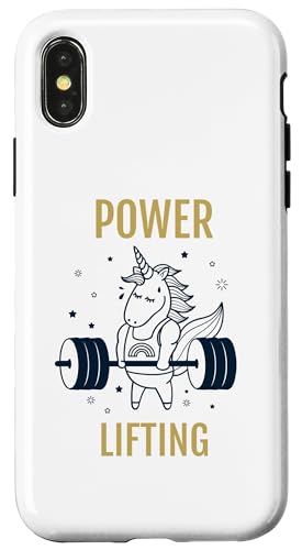 Power Lifting Einhorn, Magie, Gewichte, Fitnessstudio Lustig, Cartoon Hülle für iPhone X/XS von Funny Summer