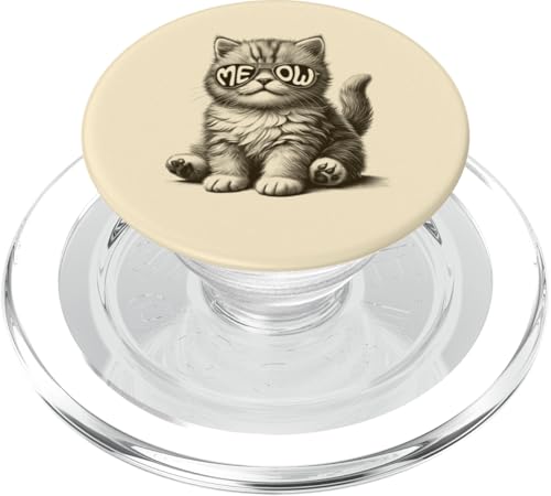 Funny Cat With Meow Sunglasses Cute Graphic PopSockets PopGrip für MagSafe von Funny Sunglasses Cat Meow Collection