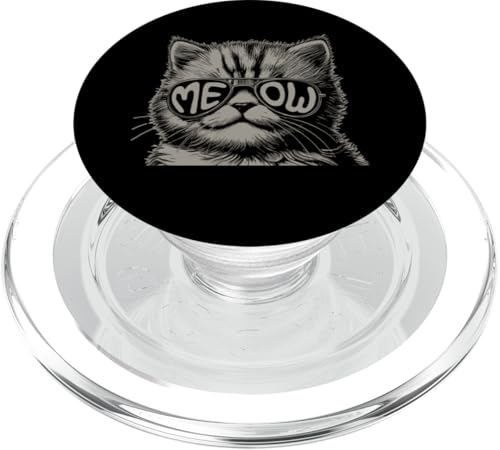 Funny Meow Cat Sunglasses Humor Graphic PopSockets PopGrip für MagSafe von Funny Sunglasses Cat Meow Collection