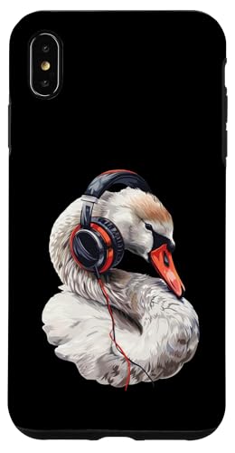 Hülle für iPhone XS Max Swan Kopfhörer von Funny Swan Headphones Design