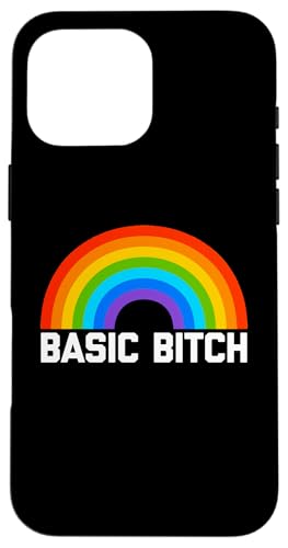 Hülle für iPhone 16 Pro Max Basic Bitch (Regenbogen) lustiger Spruch sarkastische Neuheit niedlich von Funny T-Shirts For Women & Funny Womens Shirts