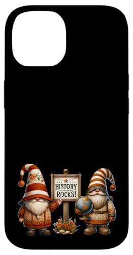 Hülle für iPhone 14 History Teacher Gnome With History Rocks Sign And Globe von Funny Teacher Gifts For Men And Women With Gnomes