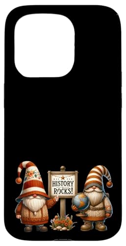 Hülle für iPhone 15 Pro History Teacher Gnome With History Rocks Sign And Globe von Funny Teacher Gifts For Men And Women With Gnomes