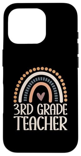 Hülle für iPhone 16 Pro 3. Klasse Lehrer Boho Regenbogen von Funny Teacher Gifts