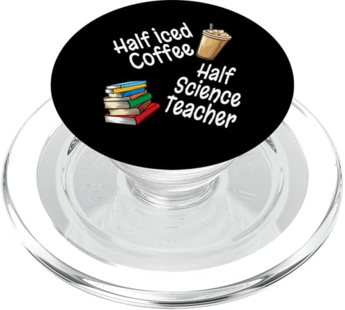 Lustiges halbes Eiskaffee, halb Wissenschaft, Lehrerbuch, Liebhaber, Humor PopSockets PopGrip für MagSafe von Funny Teacher Gifts