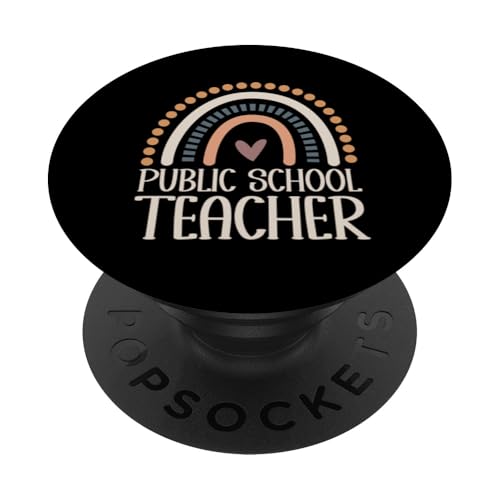 Öffentliche Schule Lehrer Boho Regenbogen PopSockets Klebender PopGrip von Funny Teacher Gifts