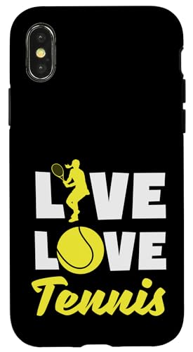 Hülle für iPhone X/XS Live Love Tennis-Enthusiasten Passionsspiel von Funny Tennis Apparel & Gifts for Players & Fans