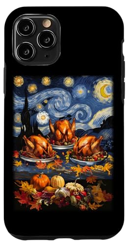 Hülle für iPhone 11 Pro Thanksgiving Truthahn Van Gogh Sternennacht Türkei Tag von Funny Thanksgiving Boys Girls Men Women Tees Gifts