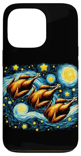 Hülle für iPhone 13 Pro Thanksgiving Truthahn Van Gogh Sternennacht Türkei Tag von Funny Thanksgiving Boys Girls Men Women Tees Gifts