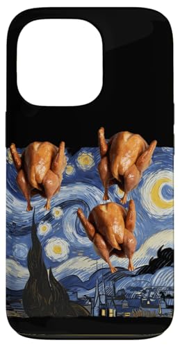 Hülle für iPhone 13 Pro Thanksgiving Truthahn Van Gogh Sternennacht Türkei Tag von Funny Thanksgiving Boys Girls Men Women Tees Gifts