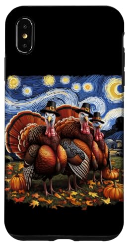 Hülle für iPhone XS Max Thanksgiving Truthahn Van Gogh Sternennacht Türkei Tag von Funny Thanksgiving Boys Girls Men Women Tees Gifts