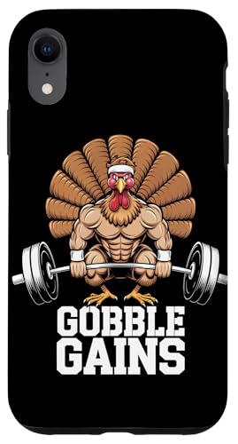 Hülle für iPhone XR Gobble Gains Lustige Thanksgiving Fitness Training Motivation von Funny Thanksgiving Gym Workout Tees for Men Women