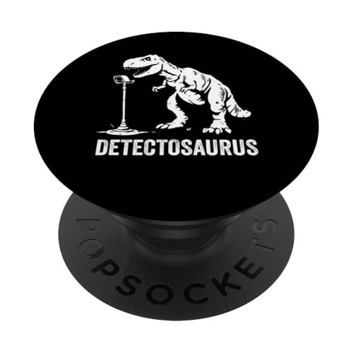 Dirt Fishing Funny Metal Detecting Dinosaur Detectosaurus PopSockets Klebender PopGrip von Funny Treasure Hunting Detectorist Humor