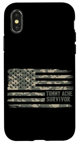 Überlebender Bauchschmerzen Überlebende Hülle für iPhone X/XS von Funny Tummy Ache Survivor Gifts for Women and Men