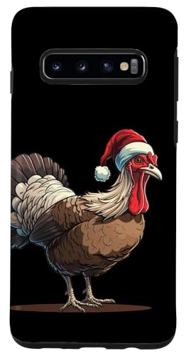 Hülle für Galaxy S10 Cooler Truthahn in Weihnachtsstimmung für Festtagsliebhaber von Funny Turkey with Christmas Hat Outfit