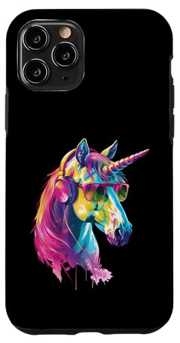 Hülle für iPhone 11 Pro Unicorn Kopfhörer von Funny Unicorn Headphones Design