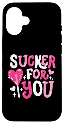 Hülle für iPhone 16 Sucker For You Candy Groovy Heart Lustiger Valentinstag für Herren und Damen von Funny Valentines Day Couple Gifts Shop