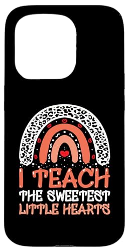 Hülle für iPhone 15 Pro I Teach The Sweetest Hearts Rainbow Teacher Valentinstag von Funny Valentines Day Men Women Kids Gifts Store