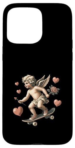 Hülle für iPhone 15 Pro Max Cupid's Skateboard Classic Painting Valentinstag Jungen von Funny Valentines Day Men Women Kids Gifts Store