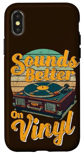 Hülle für iPhone X/XS Lustiger Schallplattenspieler Retro klingt besser auf Vinyl-Liebhabern von Funny Vinyl Record Gifts for Men Women