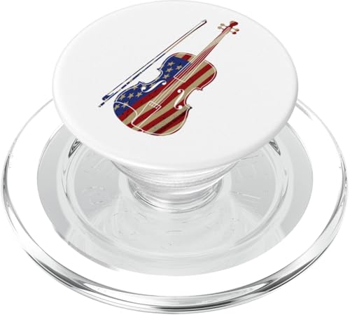 Violine Violinist USA Amerikanische Flagge Vintage PopSockets PopGrip für MagSafe von Funny Violin Player Orchestra Violinist HD0