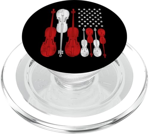 Violine Violinist USA Amerikanische Flagge Vintage PopSockets PopGrip für MagSafe von Funny Violin Player Orchestra Violinist HD0