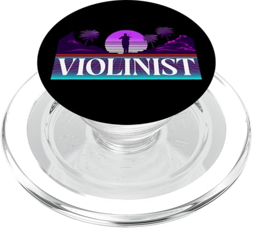 Violinist Retro 80er 90er Violinist PopSockets PopGrip für MagSafe von Funny Violin Player Orchestra Violinist HD0