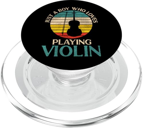 Violine Violinist Retro Vintage Just A Boy Who Loves Playing PopSockets PopGrip für MagSafe von Funny Violin Player Orchestra Violinist HS0