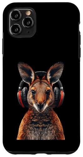 Hülle für iPhone 11 Pro Max Wallaby Kopfhörer von Funny Wallaby Headphones Design